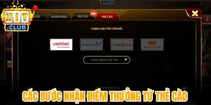 Các bước nhận điểm thưởng từ thẻ cào